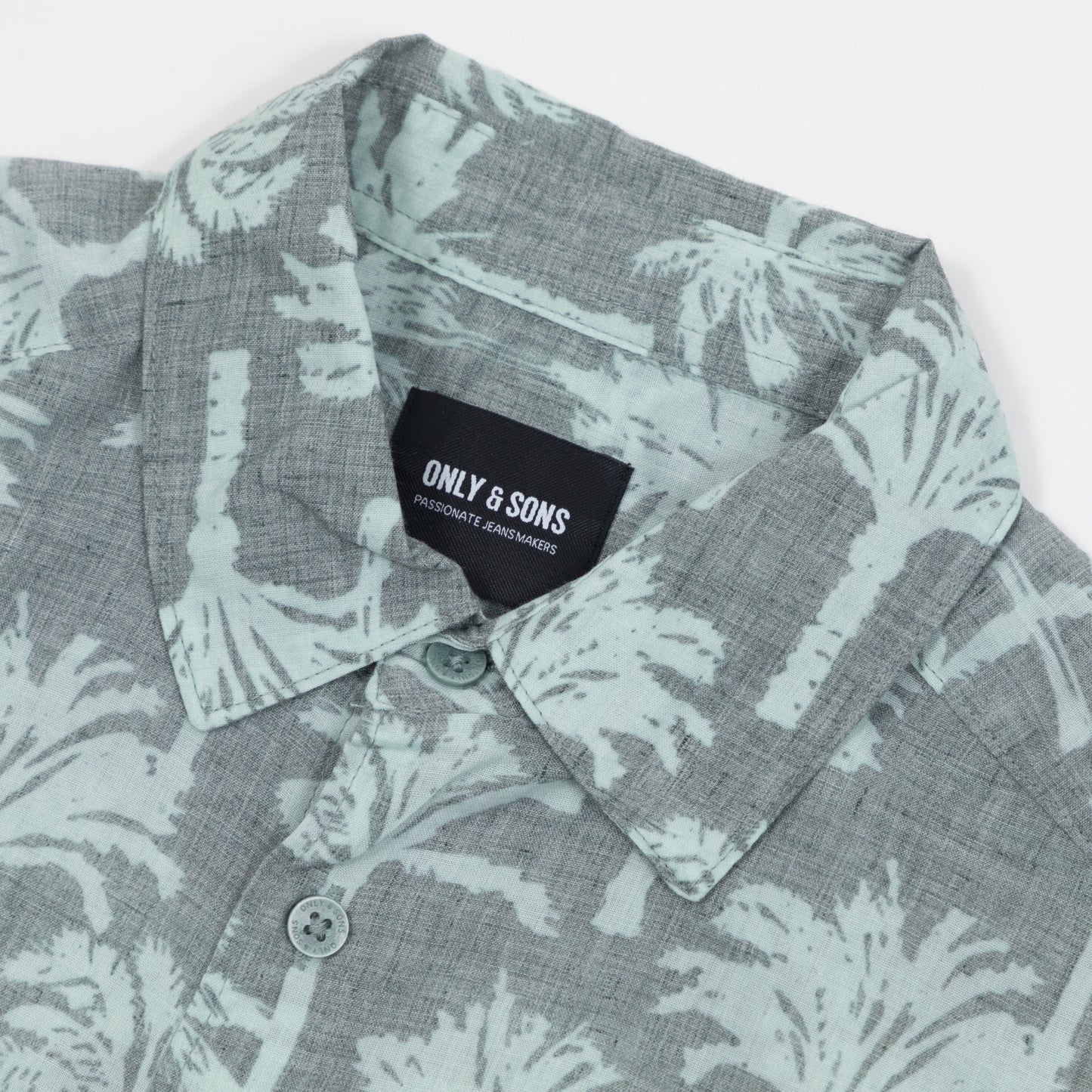 ONLY & SONS Palm Tree Shirt in GREY