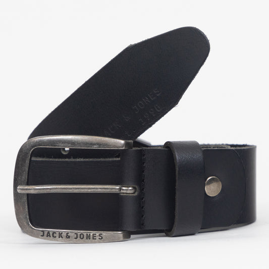 JACK & JONES Paul Leather Belt in BLACK