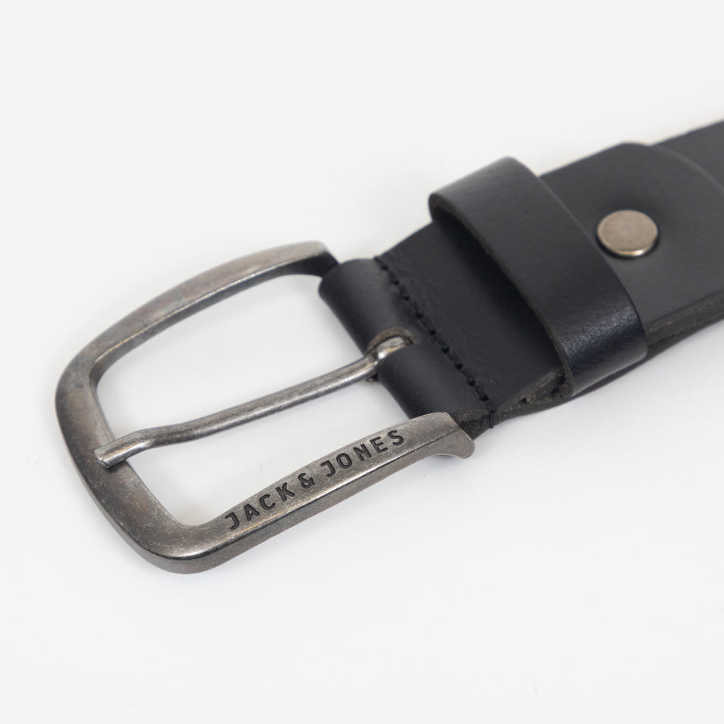 JACK & JONES Paul Leather Belt in BLACK