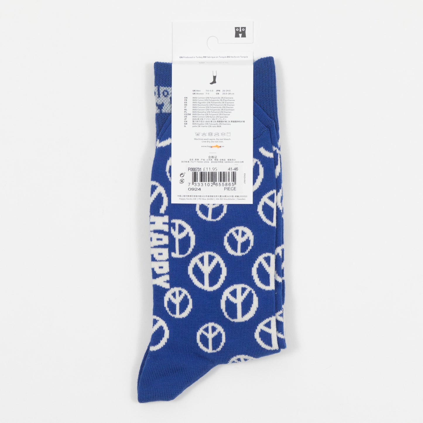 HAPPY SOCKS Peace Socks in BLUE