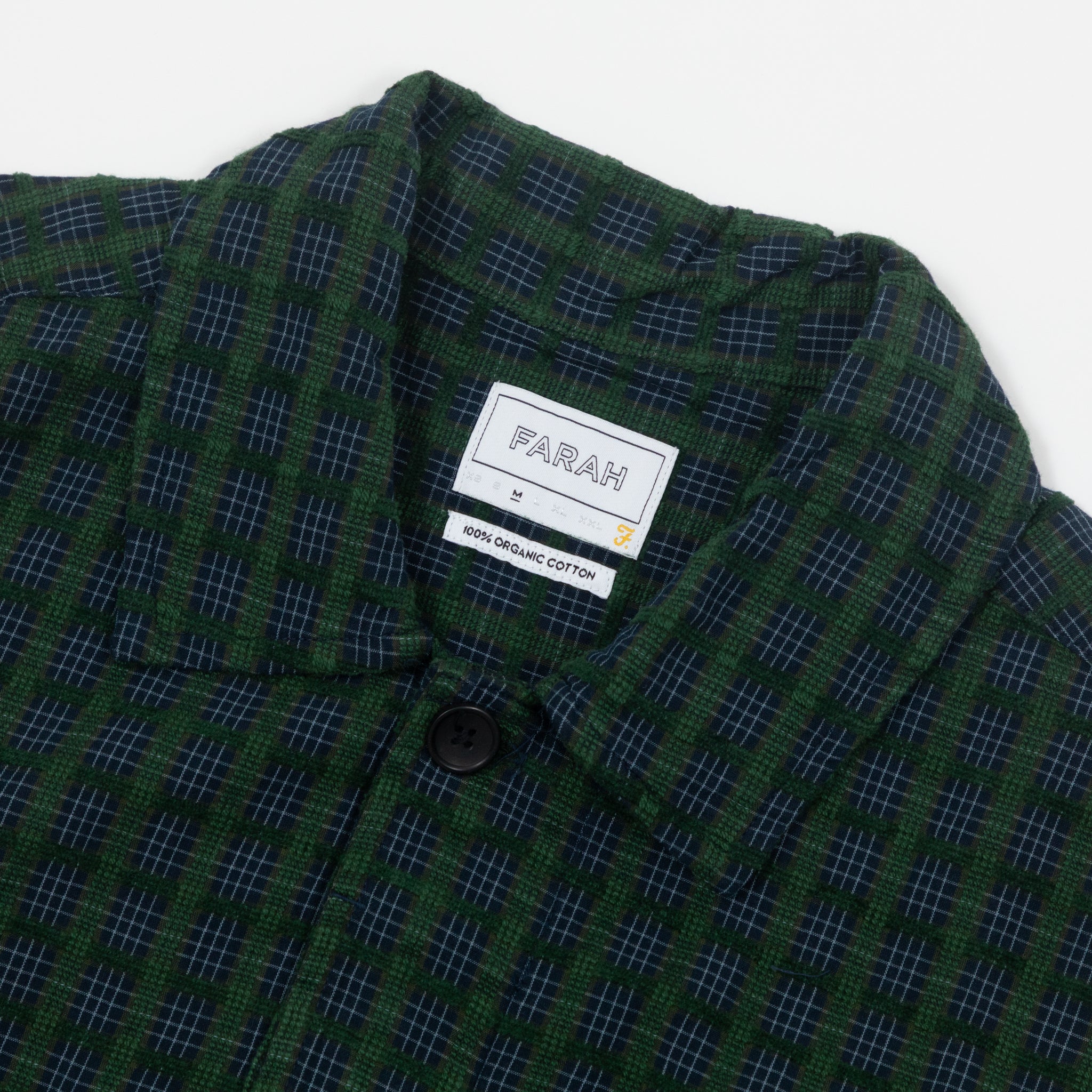 FARAH Photie Long Sleeve Check Shirt in POPLAR GREEN