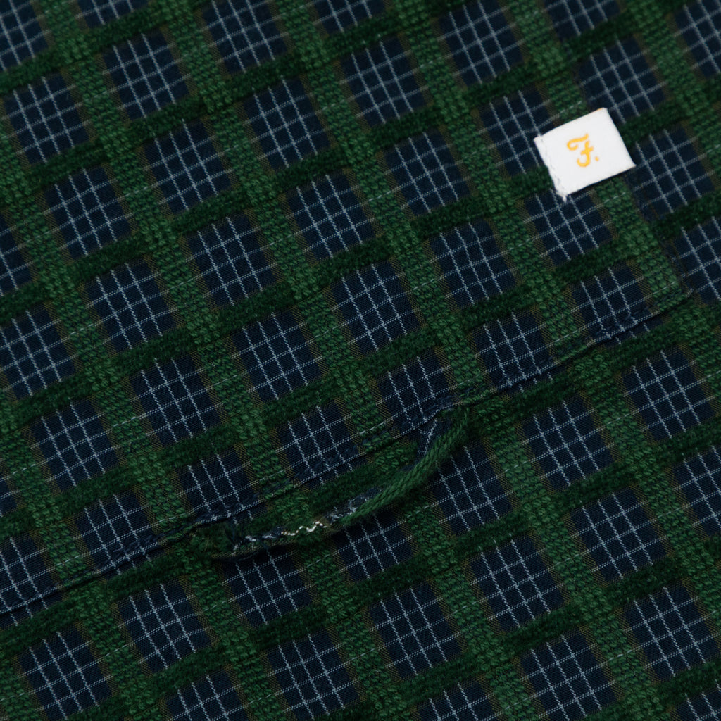 FARAH Photie Long Sleeve Check Shirt in POPLAR GREEN