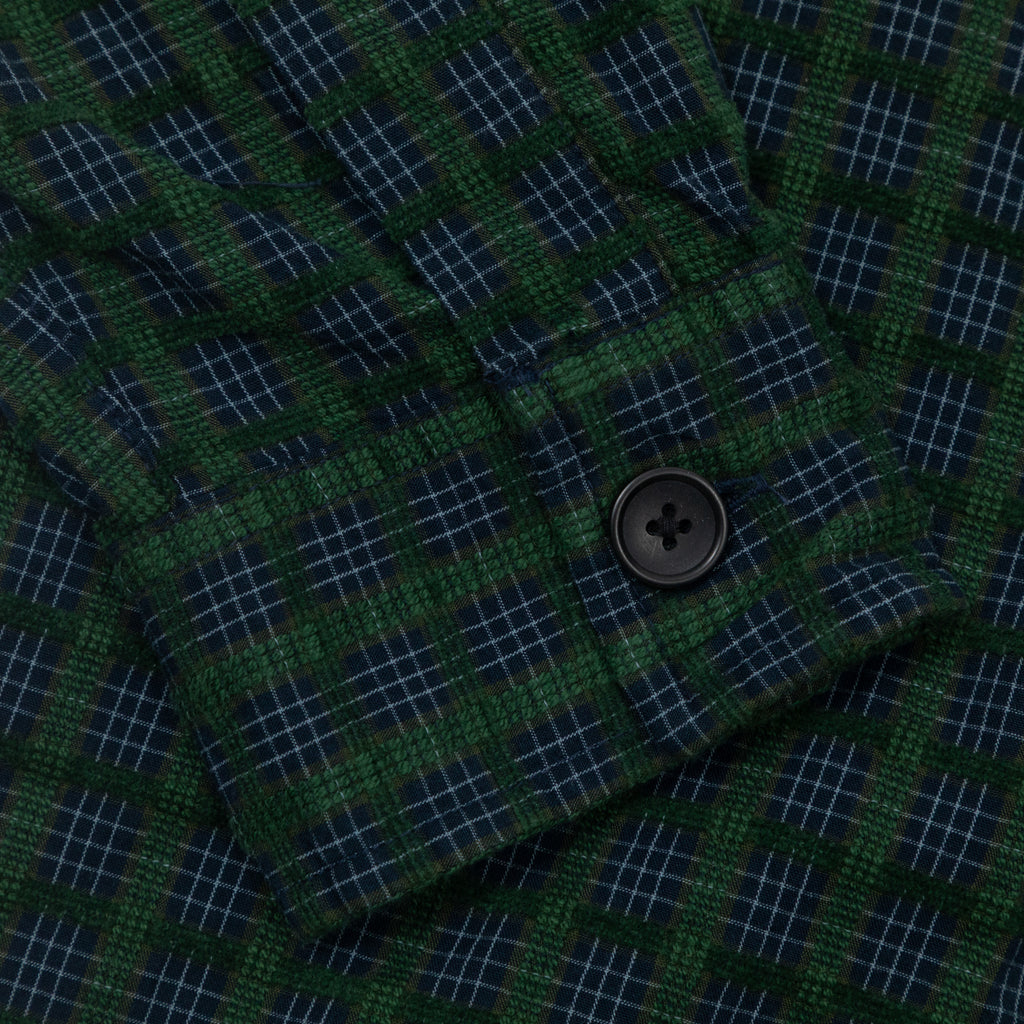 FARAH Photie Long Sleeve Check Shirt in POPLAR GREEN