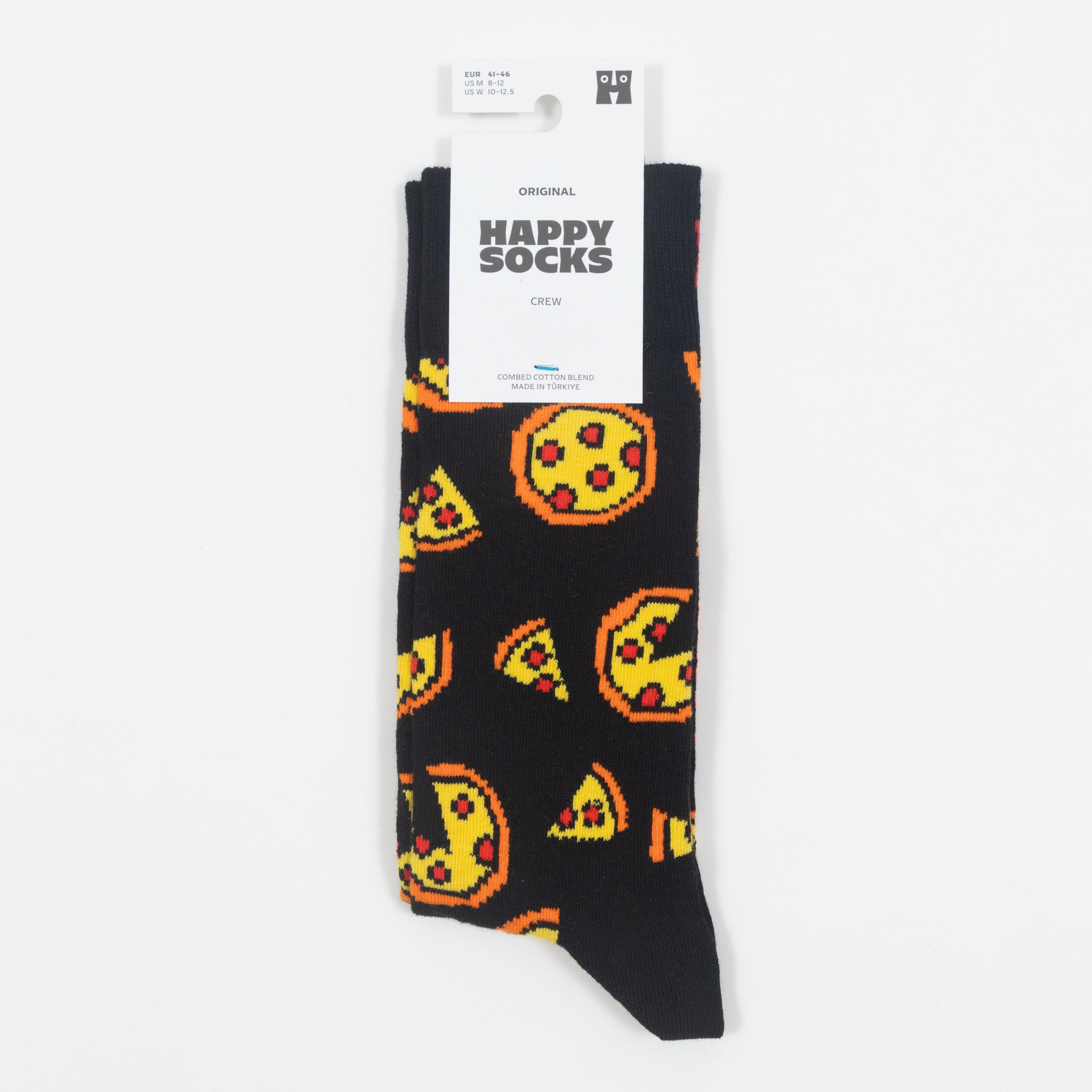 HAPPY SOCKS Pixelated Pizza Socks in BLACK
