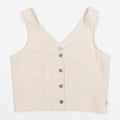Womens BRIXTON Polanco Button Down Tank Top Waist Coat in CREAM