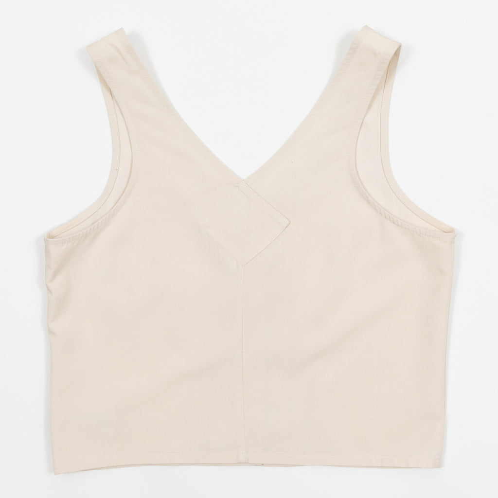 Womens BRIXTON Polanco Button Down Tank Top Waist Coat in CREAM