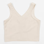 Womens BRIXTON Polanco Button Down Tank Top Waist Coat in CREAM