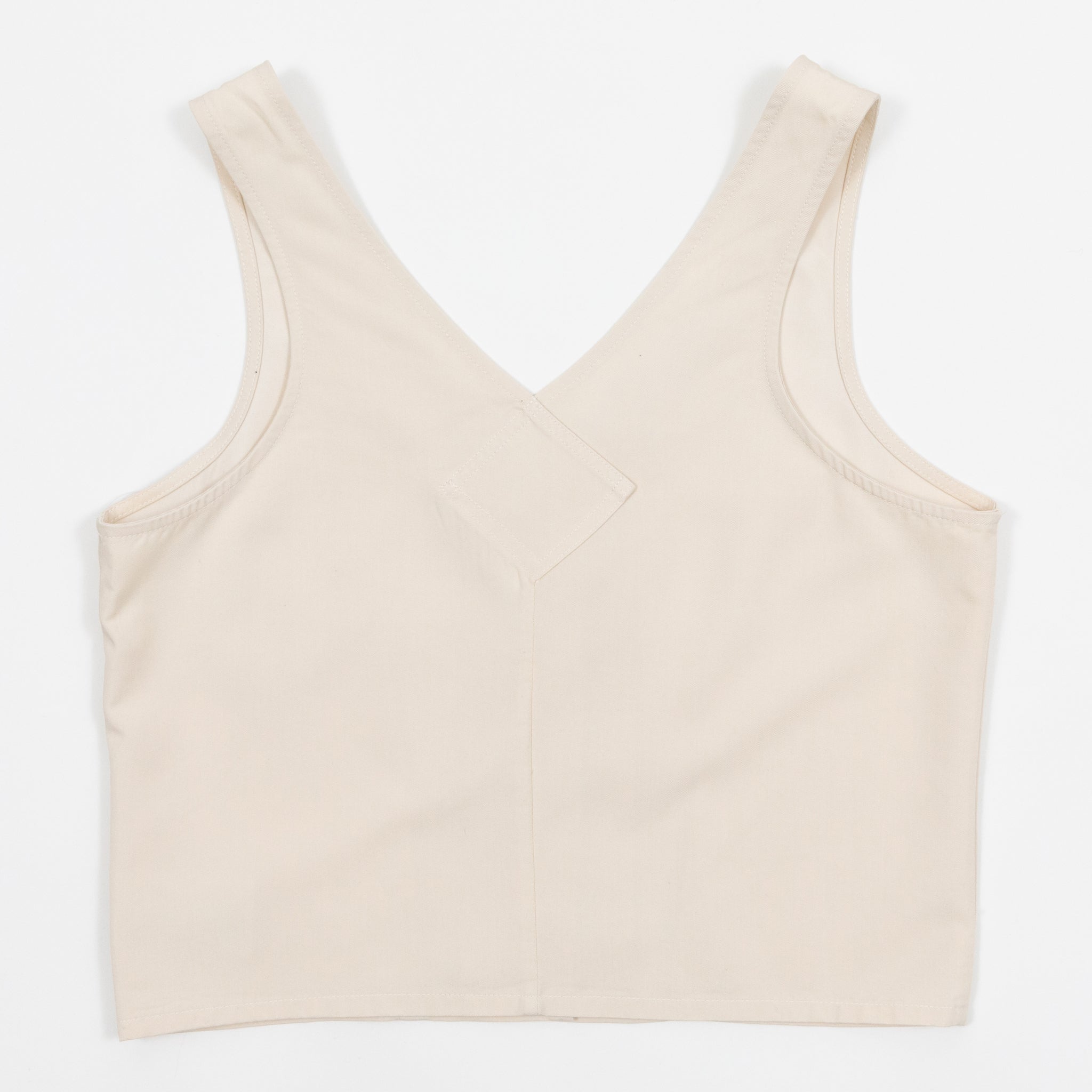Womens BRIXTON Polanco Button Down Tank Top Waist Coat in CREAM