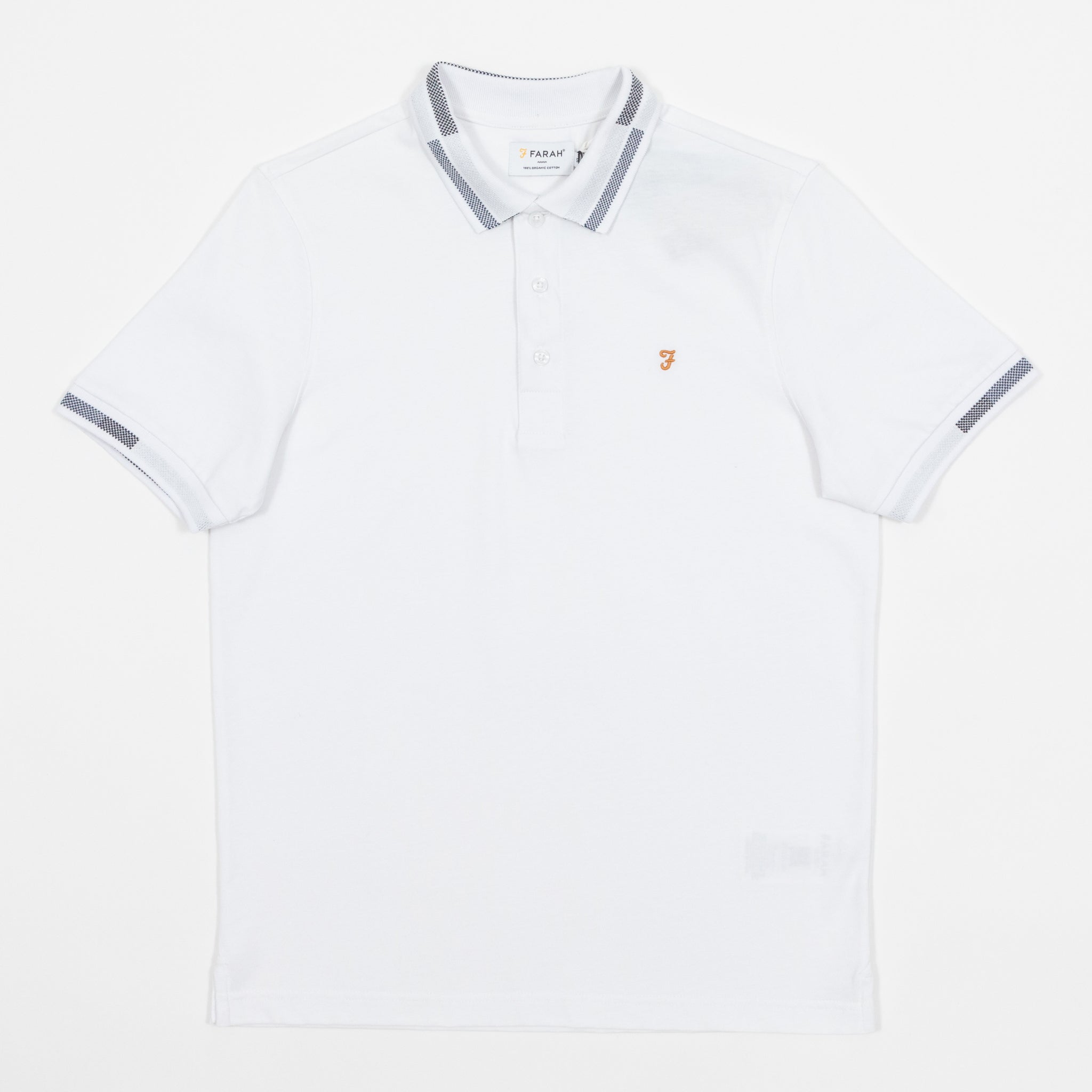 FARAH Purdy Short Sleeve Polo Shirt in WHITE