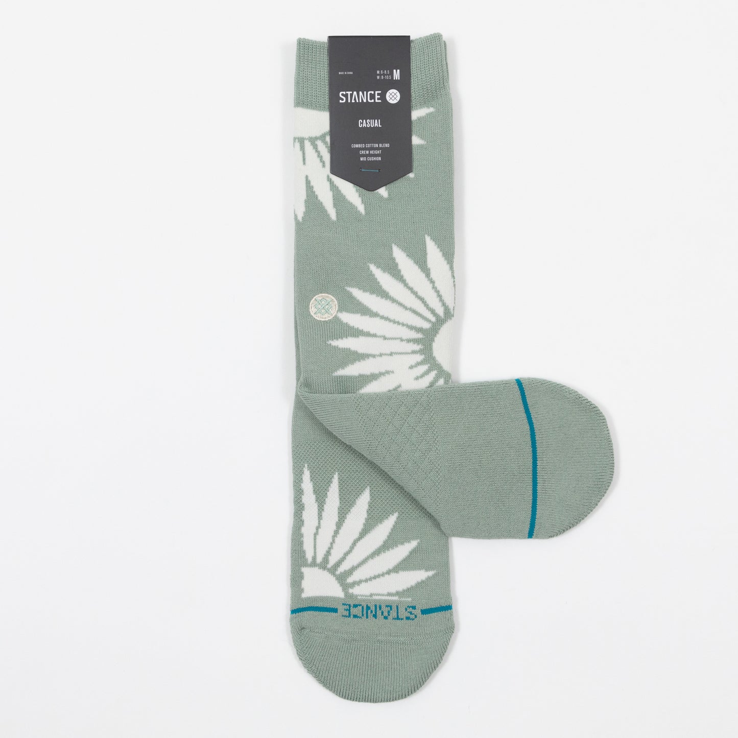 STANCE Radial Burst Crew Socks in SEA GREEN