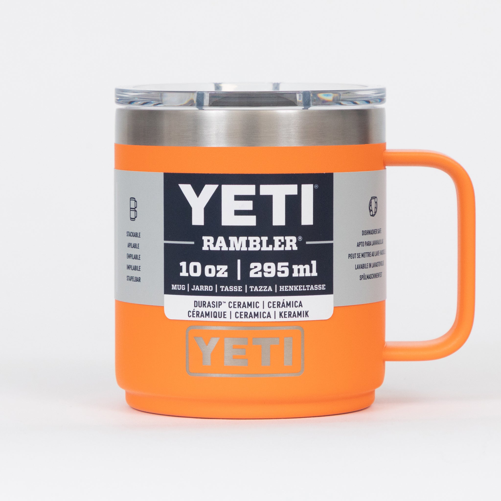 YETI Rambler® 10 oz (295 ml) Stackable Mug With DuraSip™ Ceramic Lining in King Crab Orange