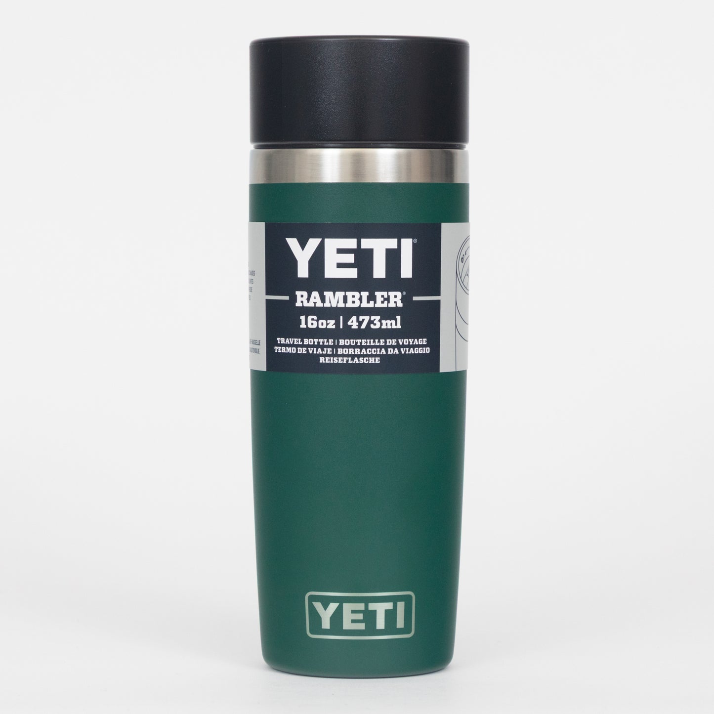 YETI Rambler 16 oz (473ml) Travel Bottle with HotShot Cap in BLACK FOREST GREEN