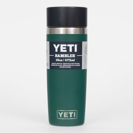 YETI Rambler 16 oz (473ml) Travel Bottle with HotShot Cap in BLACK FOREST GREEN