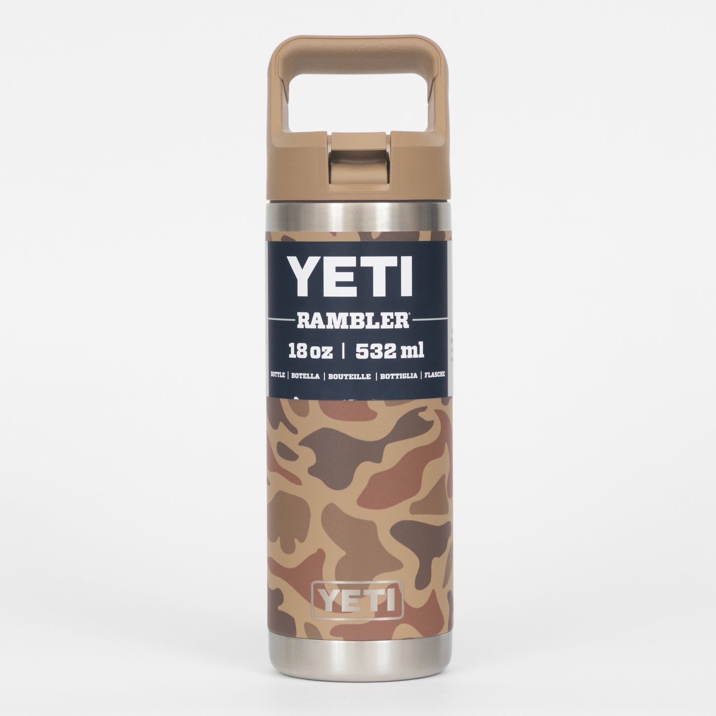 YETI Rambler 18 oz (532ml) Colour Straw Bottle in WETLANDS CAMO