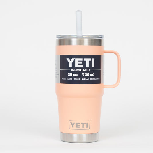 YETI Rambler 25 oz (710ml) Straw Drinking Cup in PEACH