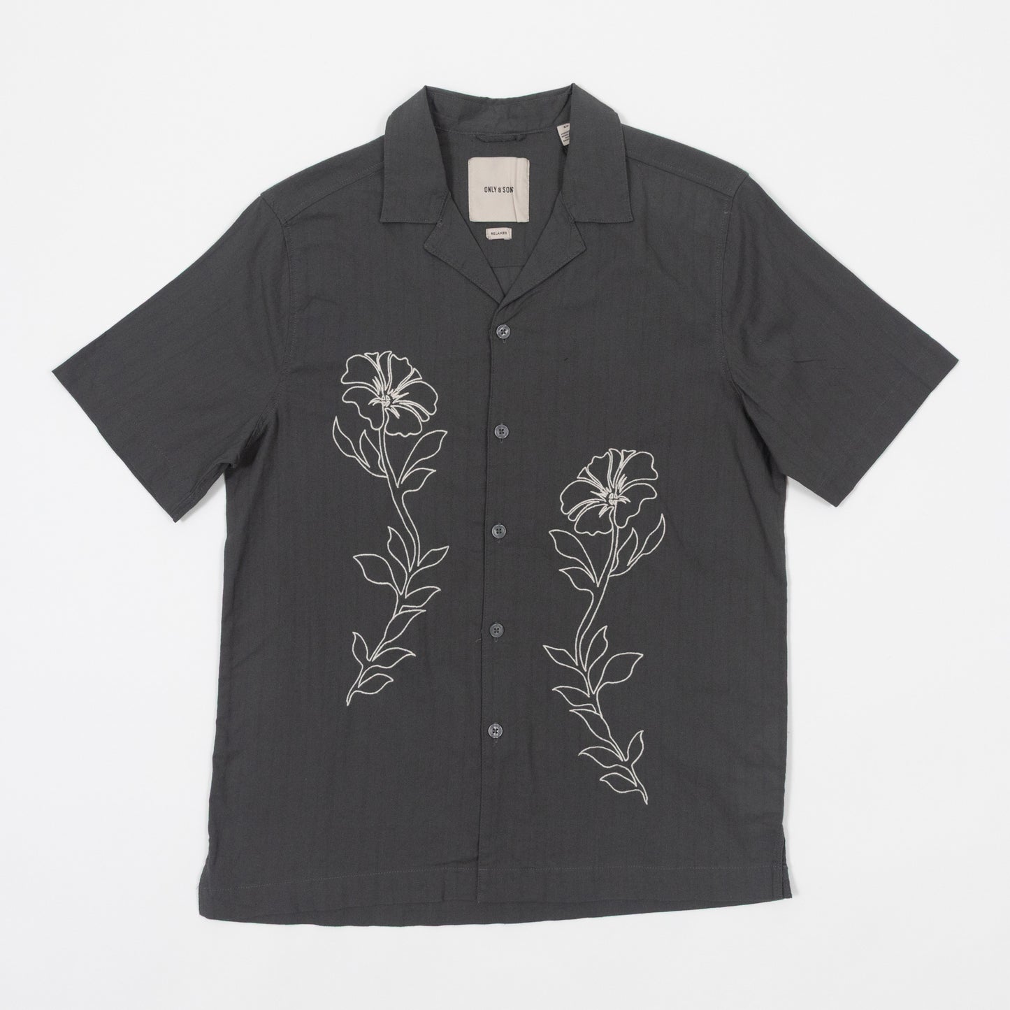 ONLY & SONS Gali Resort Short Sleeve Shirt in GREY