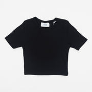 Womens JJXX Rib Crop Top T-Shirt in BLACK