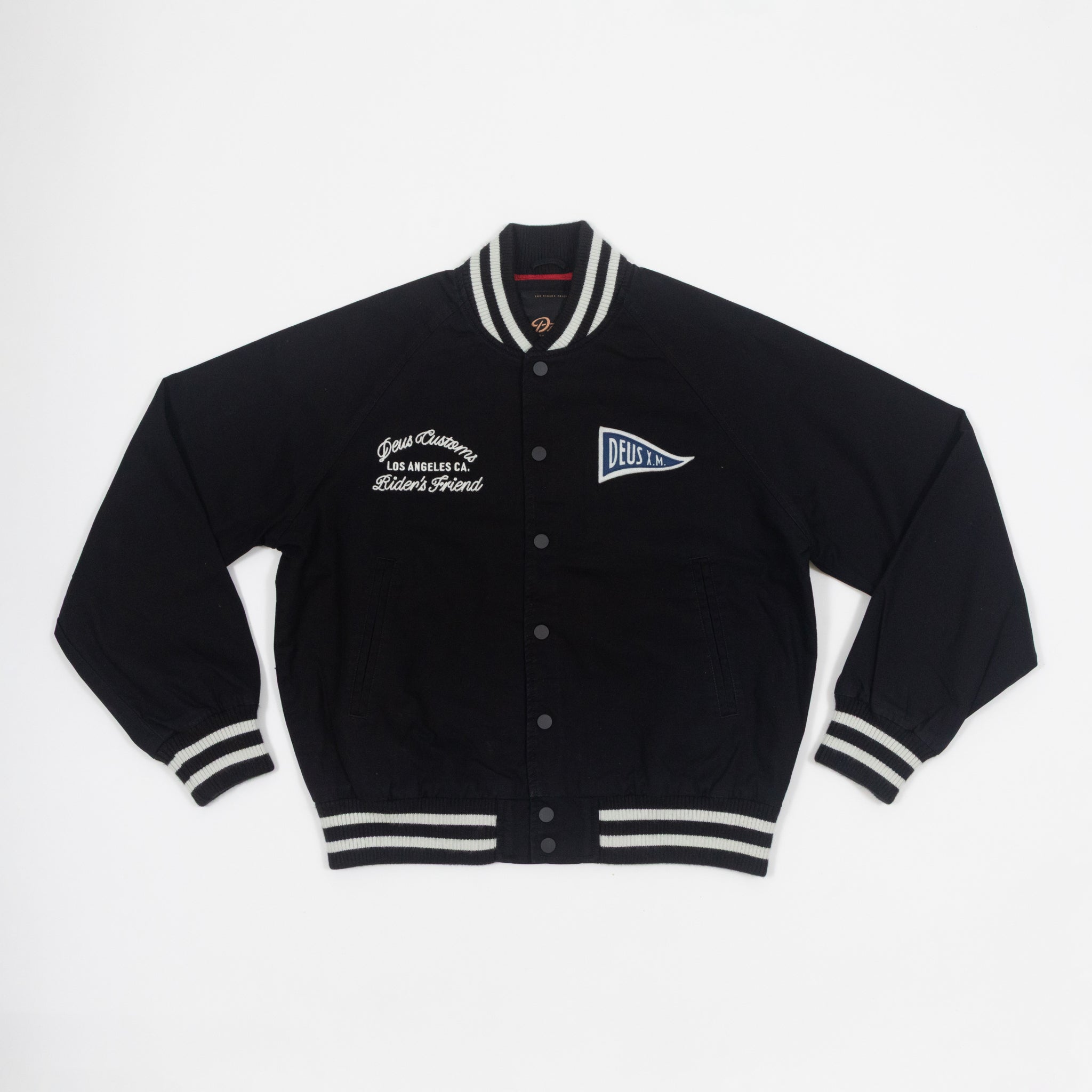 DEUS EX MACHINA Riders Friend Stadium Jacket in BLACK