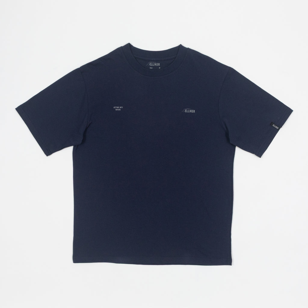 ELLIKER Rill Core Logo T-Shirt in NAVY