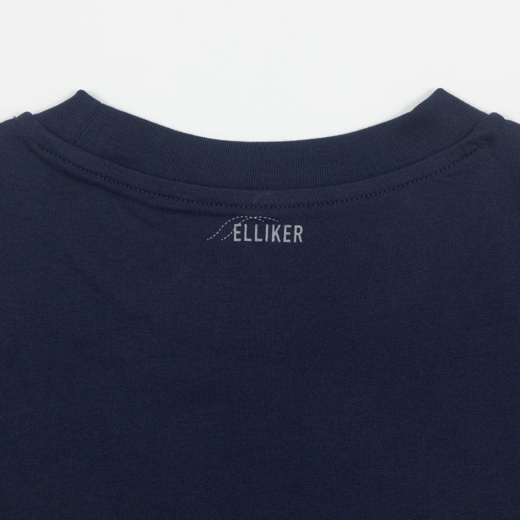 ELLIKER Rill Core Logo T-Shirt in NAVY