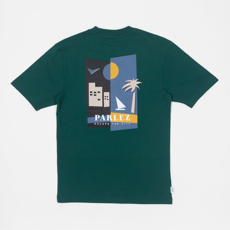PARLEZ Rise Graphic Print T-Shirt in DEEP GREEN