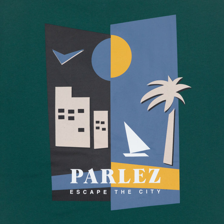 PARLEZ Rise Graphic Print T-Shirt in DEEP GREEN