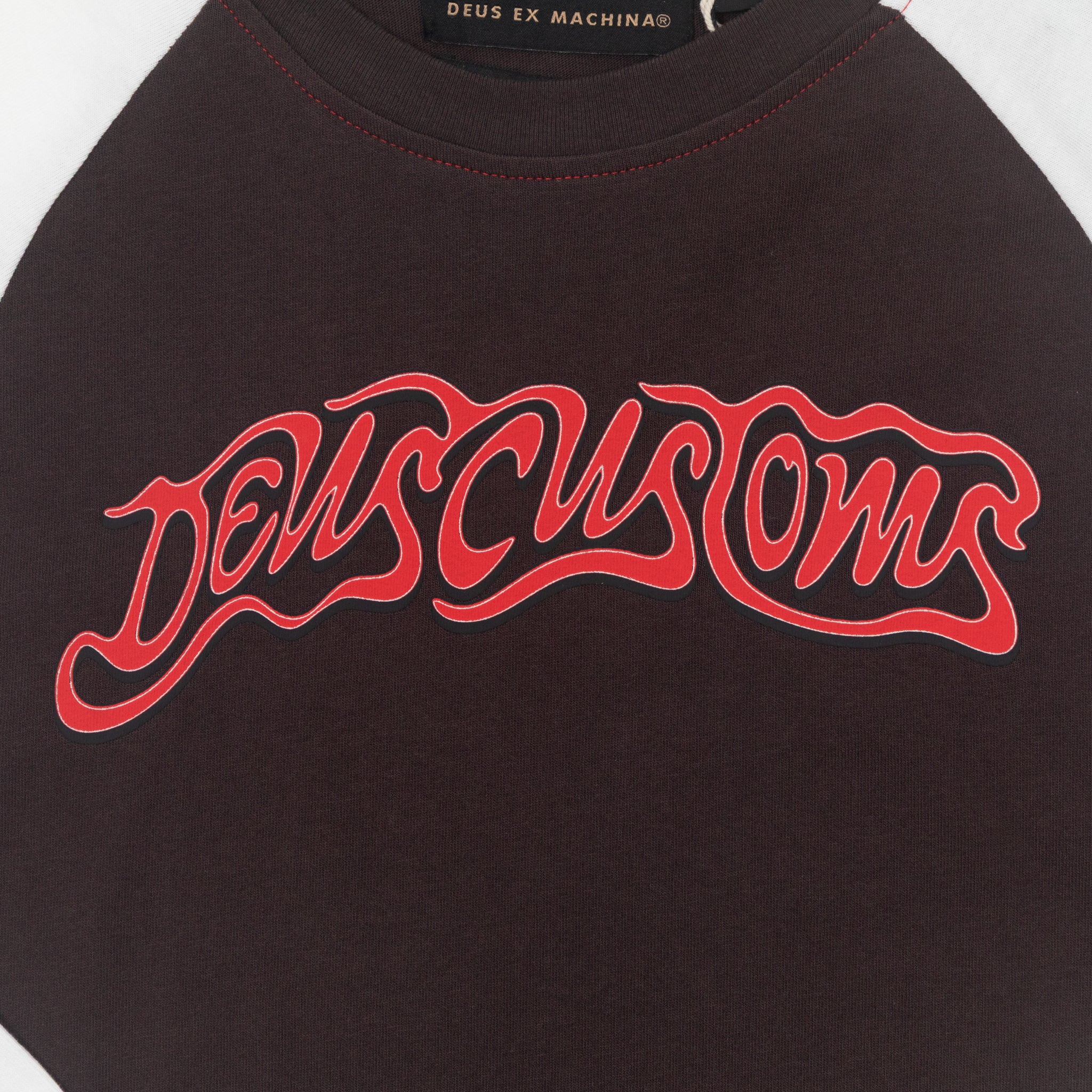 Womens DEUS EX MACHINA Rocca Raglan Tee in JAVA BROWN