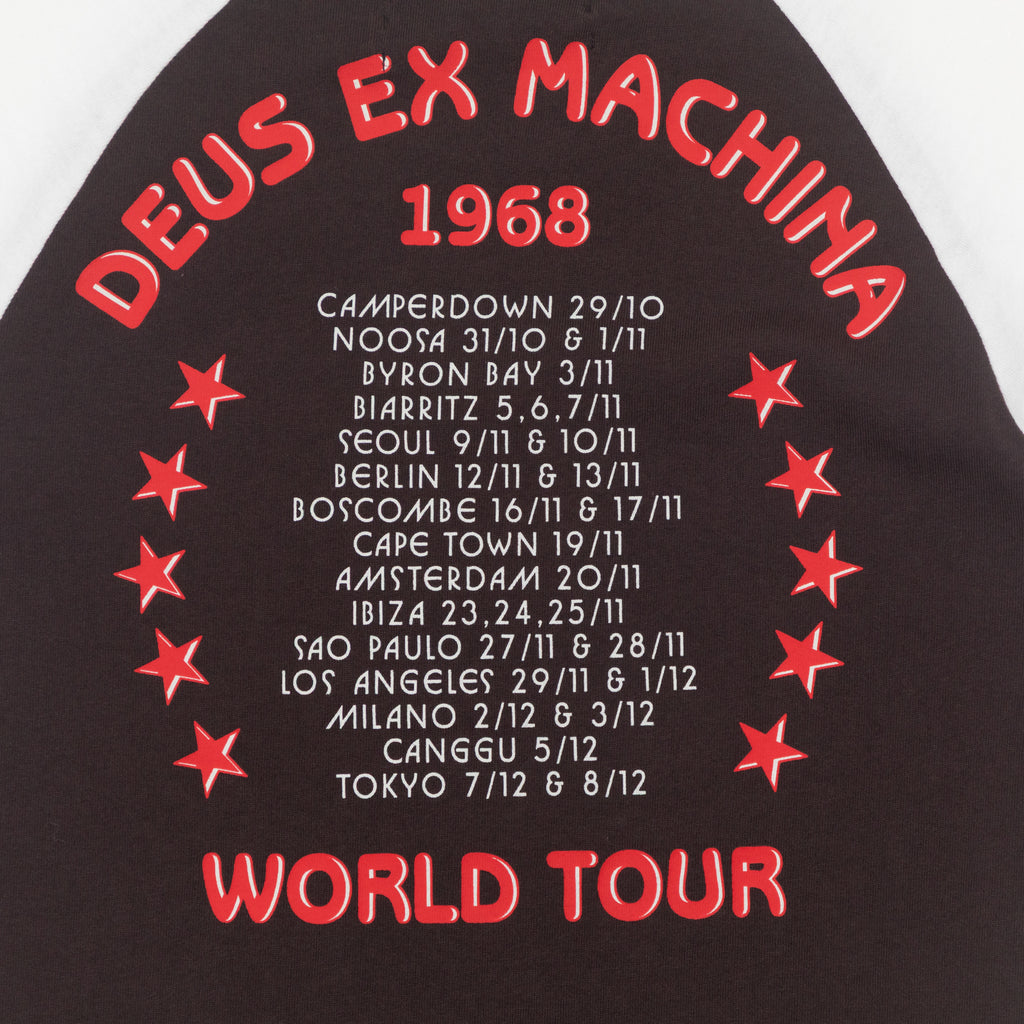 Womens DEUS EX MACHINA Rocca Raglan Tee in JAVA BROWN