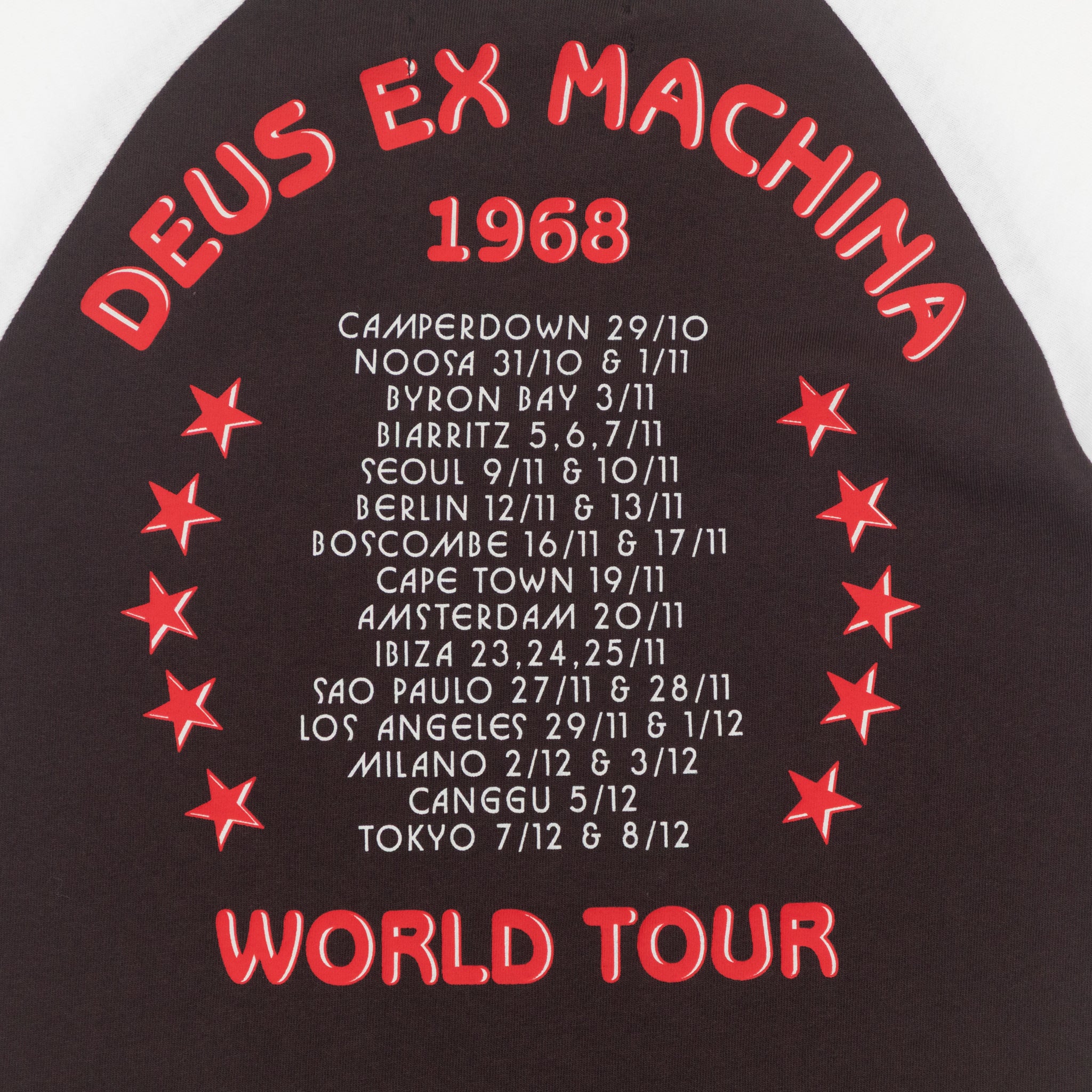 Womens DEUS EX MACHINA Rocca Raglan Tee in JAVA BROWN