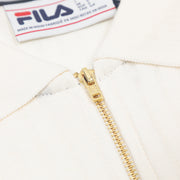 FILA Rufus Textured Stripe Zip Polo Shirt in OFF WHITE