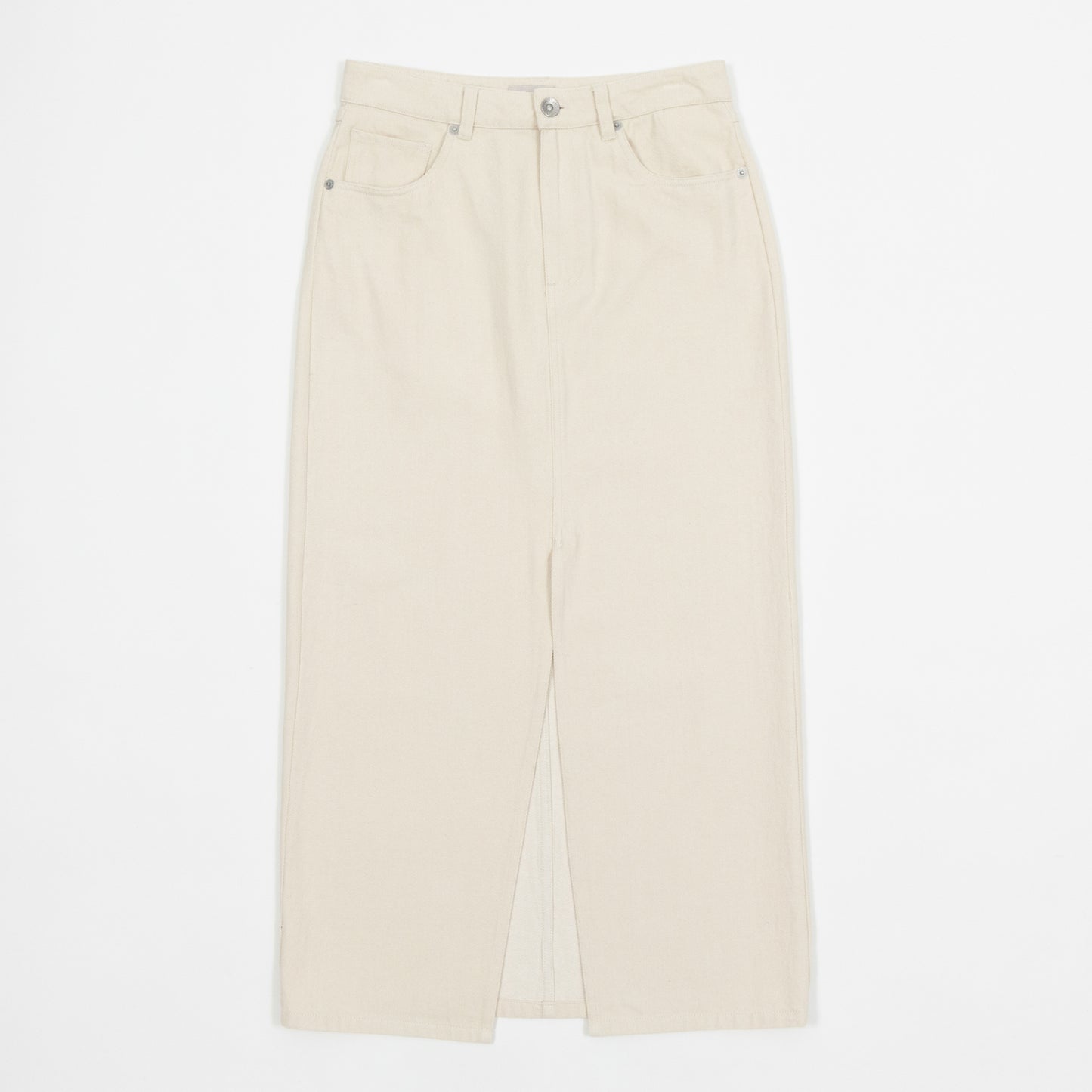 Womens BRIXTON Ryder Maxi Split Denim Skirt in CREAM