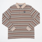 SANTA CRUZ Cera Long Sleeve Polo in GREY & COFFEE