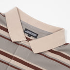 SANTA CRUZ Cera Long Sleeve Polo in GREY & COFFEE