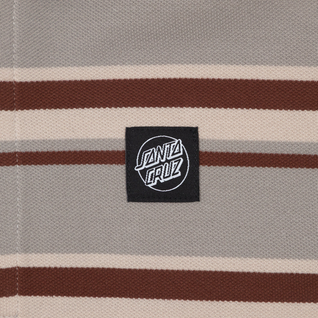 SANTA CRUZ Cera Long Sleeve Polo in GREY & COFFEE