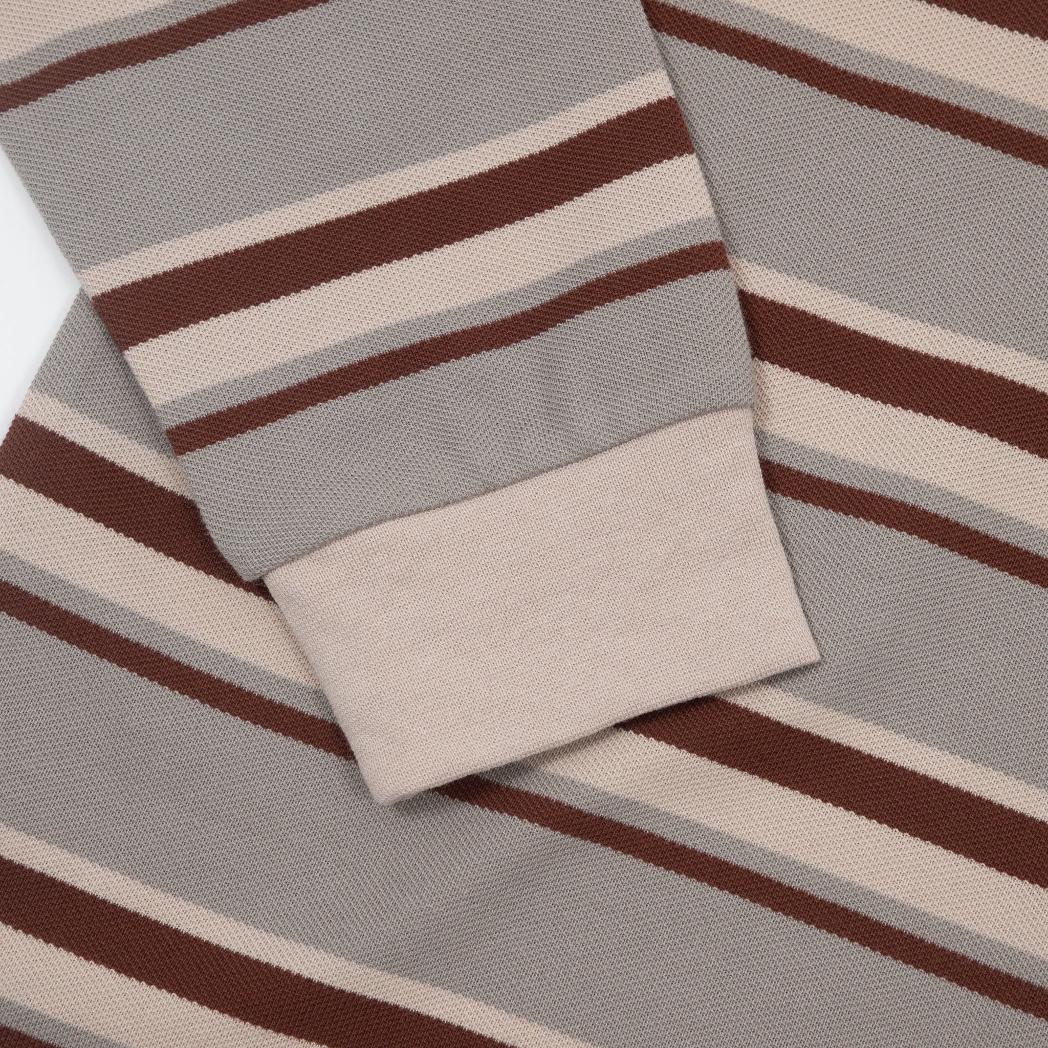 SANTA CRUZ Cera Long Sleeve Polo in GREY & COFFEE