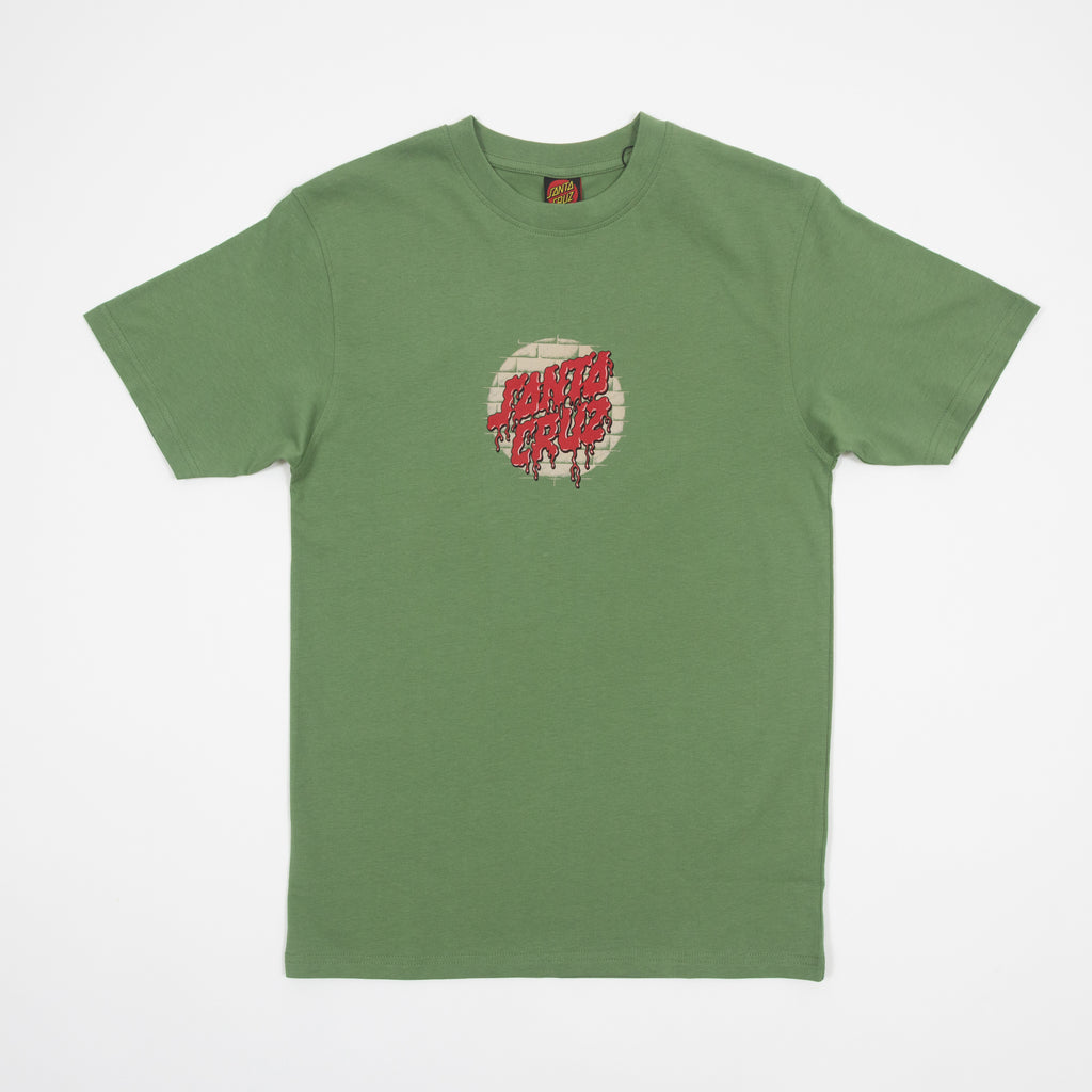 SANTA CRUZ Delfino Spotlight Front T-Shirt in DILL GREEN