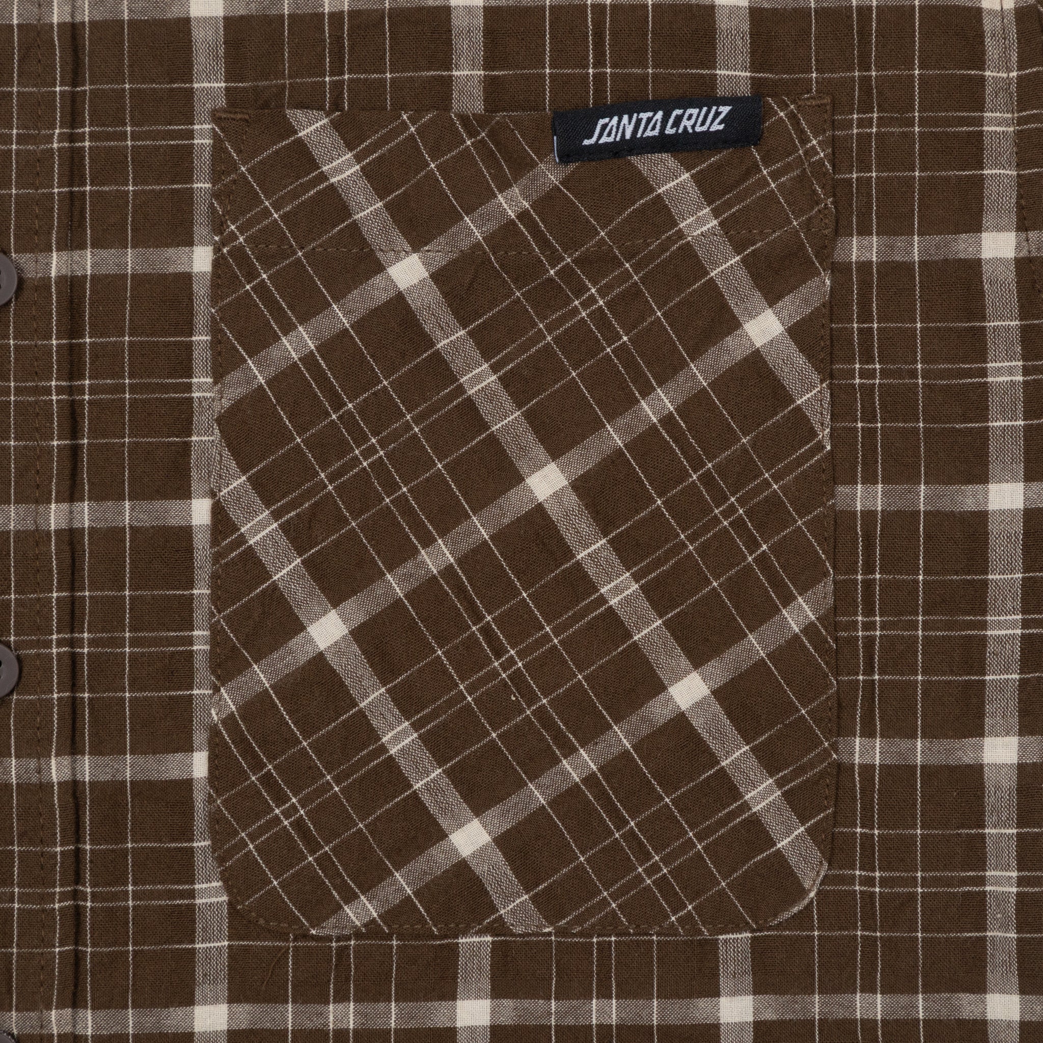 SANTA CRUZ Eli Short Sleeve Checkered Shirt in BROWN