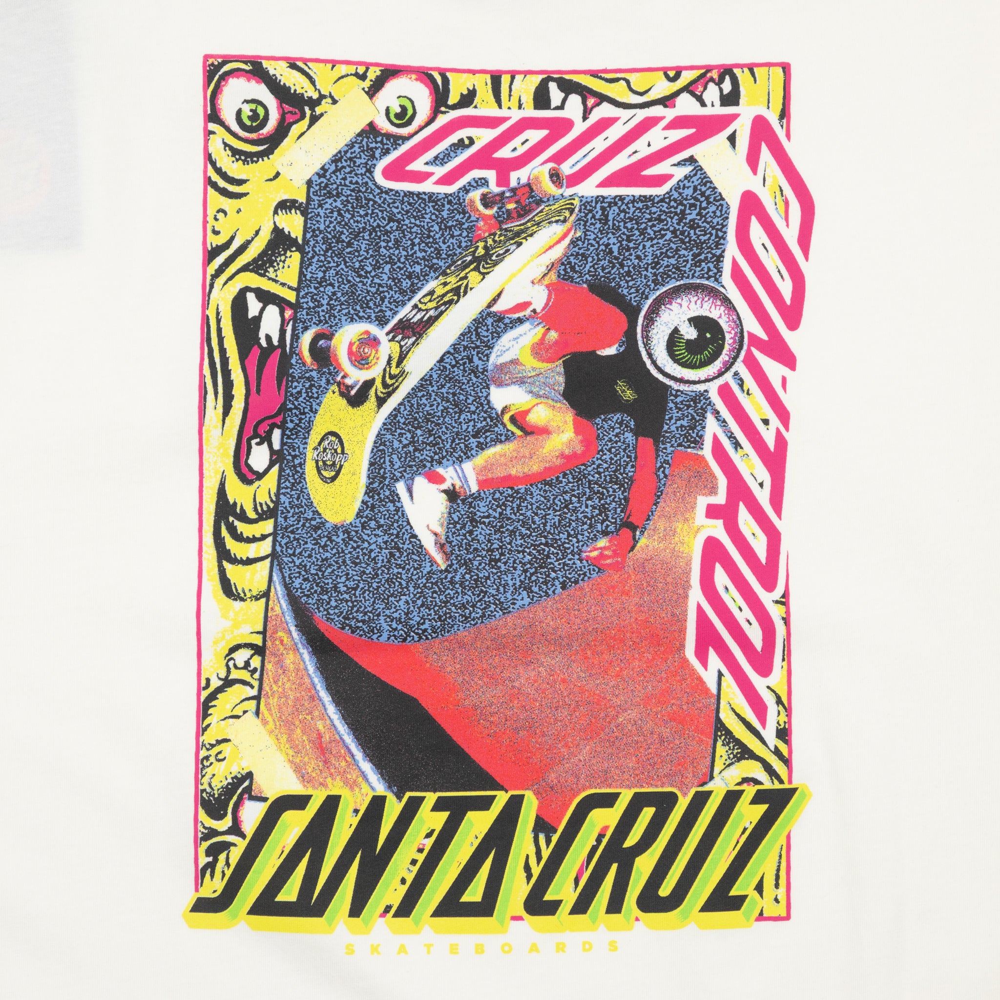 SANTA CRUZ Roskopp Cruz Control T-Shirt in WHITE