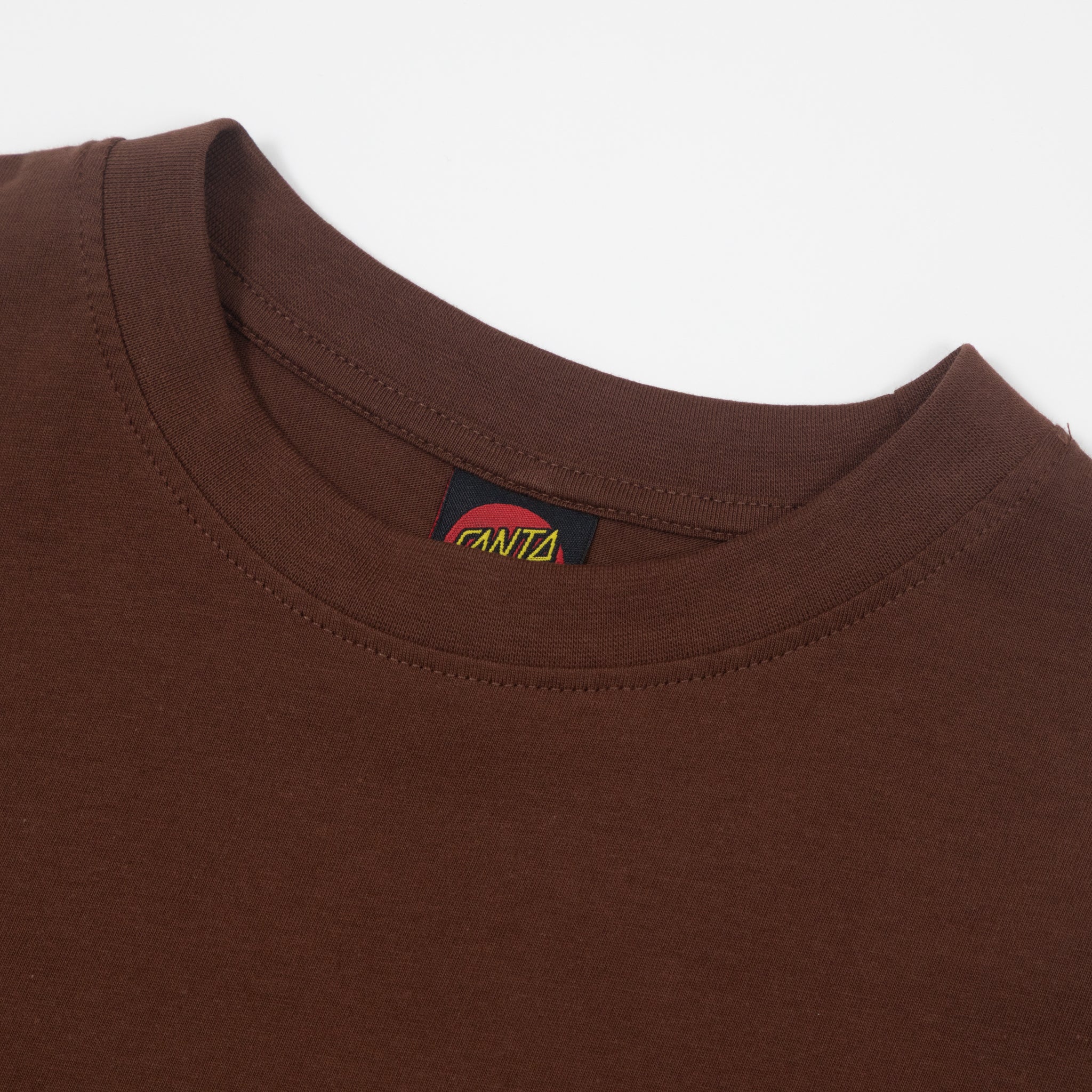 SANTA CRUZ Stamped Opus Front T-Shirt in COFFEE