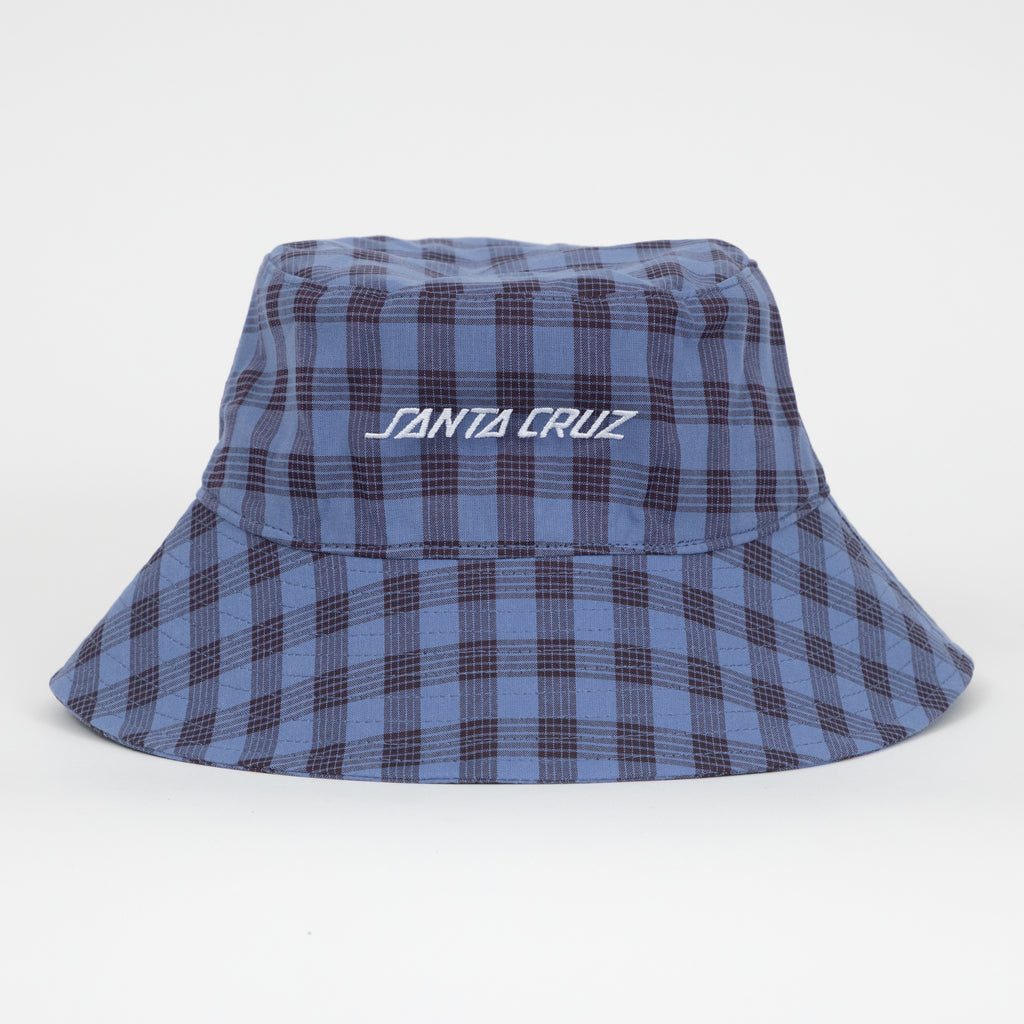 SANTA CRUZ Strip Tie Bucket Hat in LAVENDER BLUE CHECK