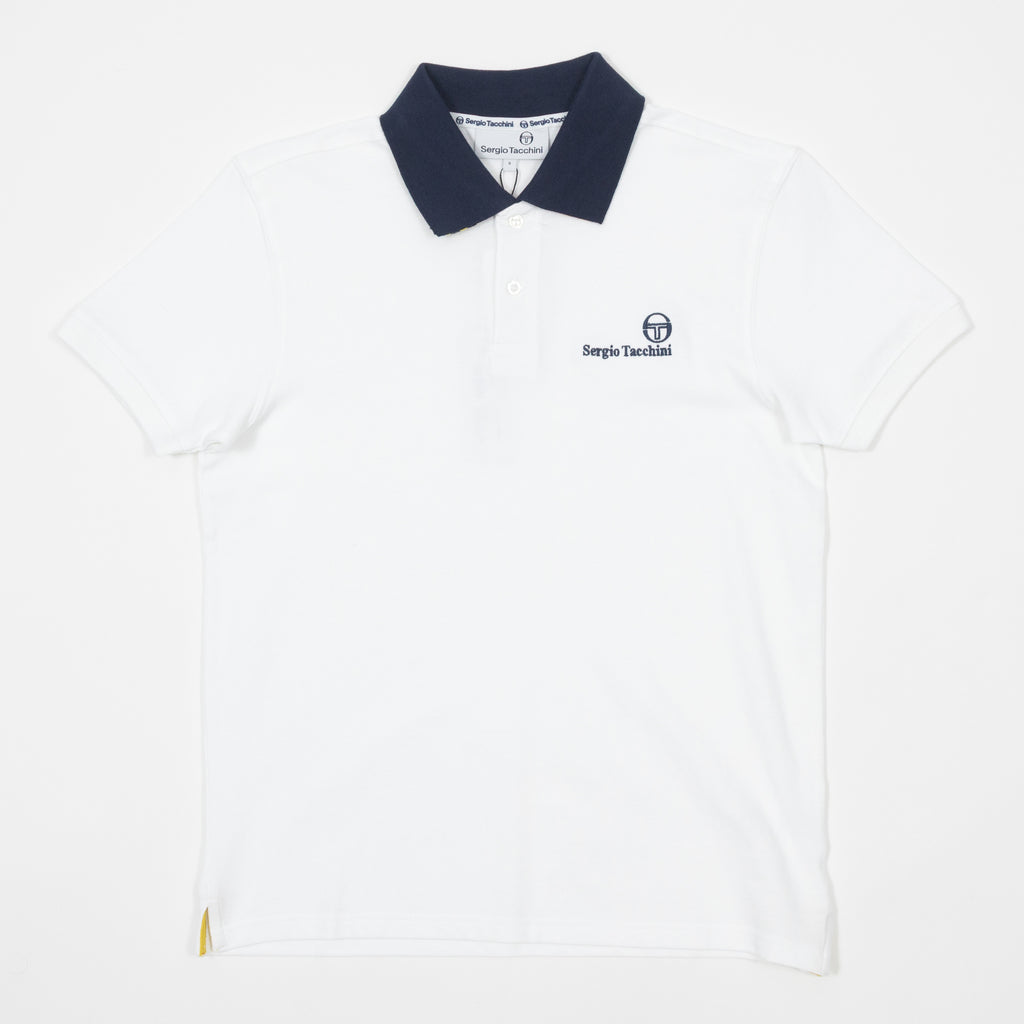 SERGIO TACCHINI Bondi Polo Shirt in WHITE & MARITIME BLUE