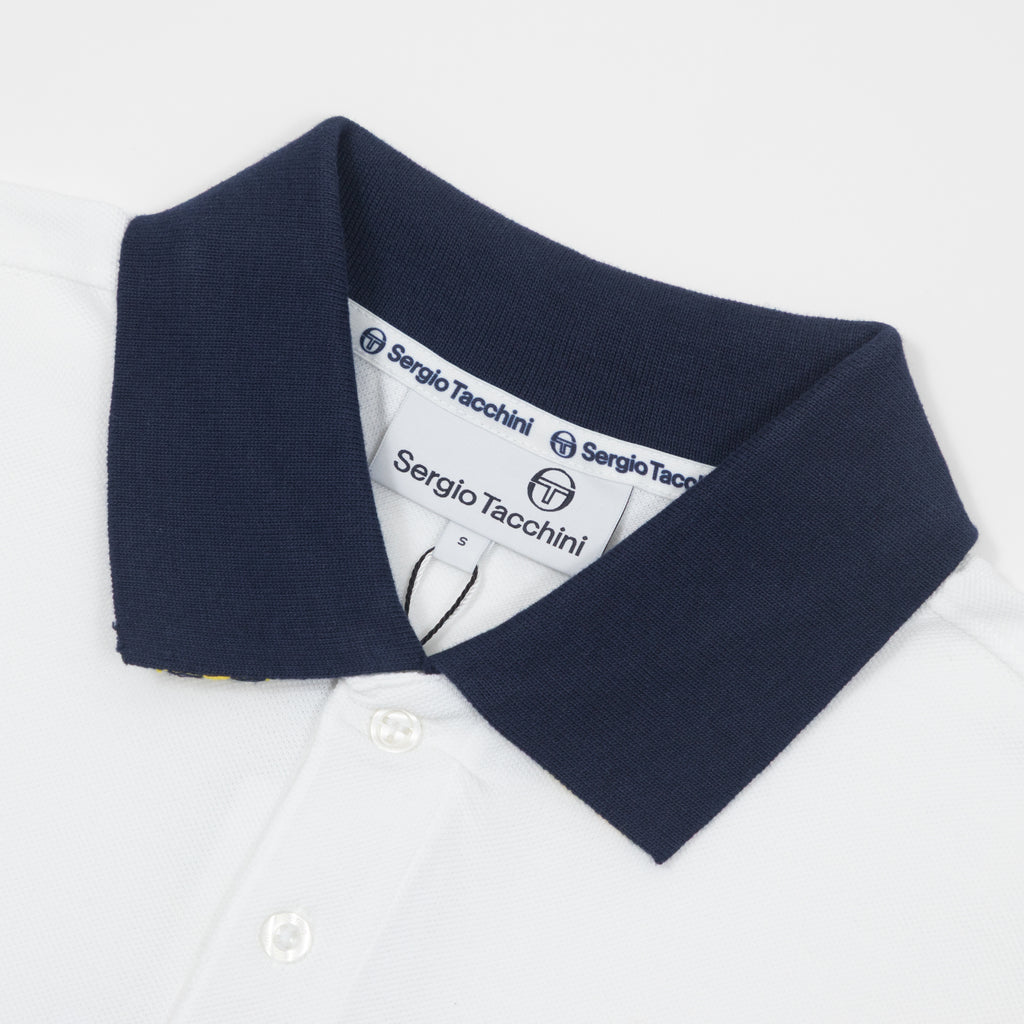 SERGIO TACCHINI Bondi Polo Shirt in WHITE & MARITIME BLUE