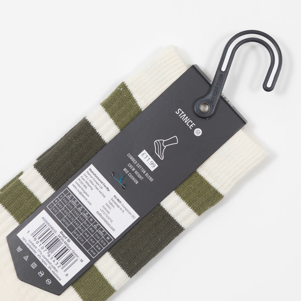 STANCE Boyd ST Crew Socks in MILITARY GREEN