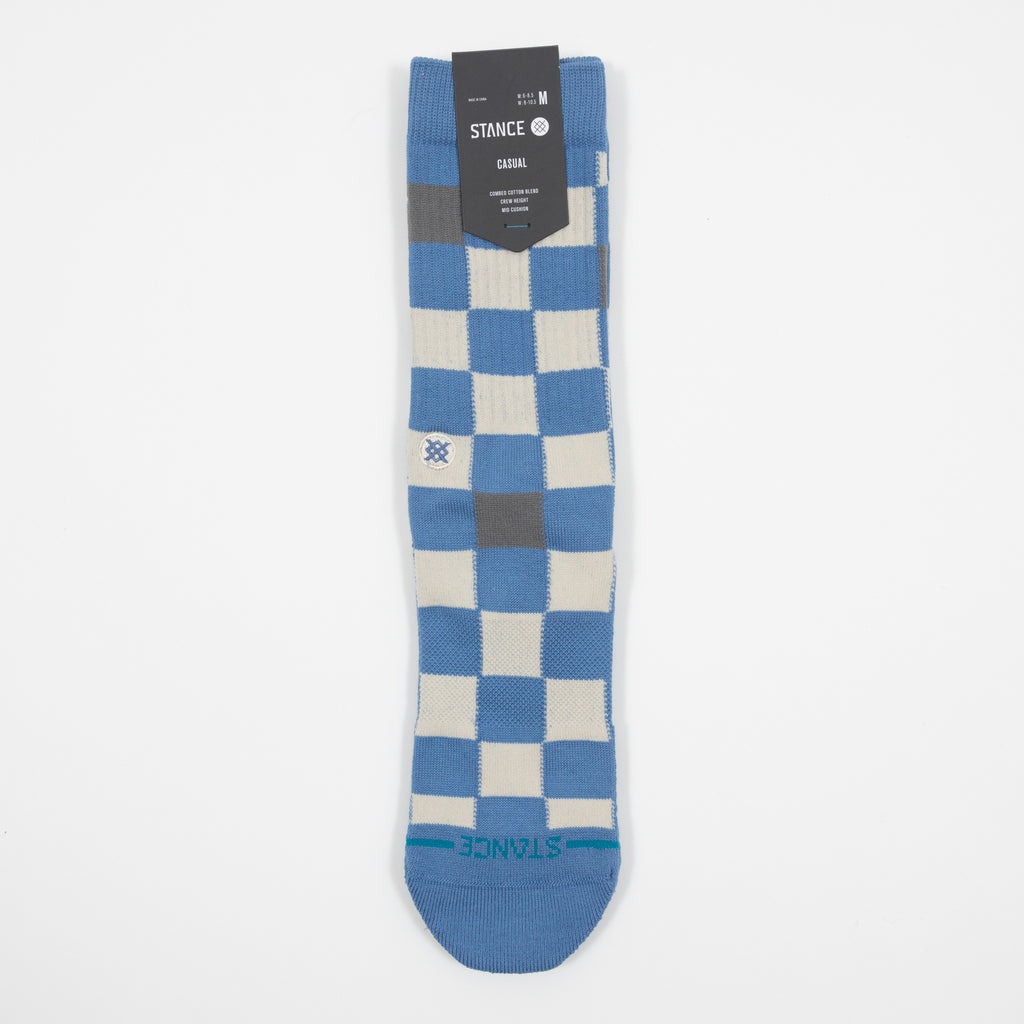 STANCE Chef Check Crew Socks in CAPRI BLUE