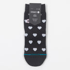 Womens STANCE Hearts Lowrider Quarter Socks in CHARCOAL