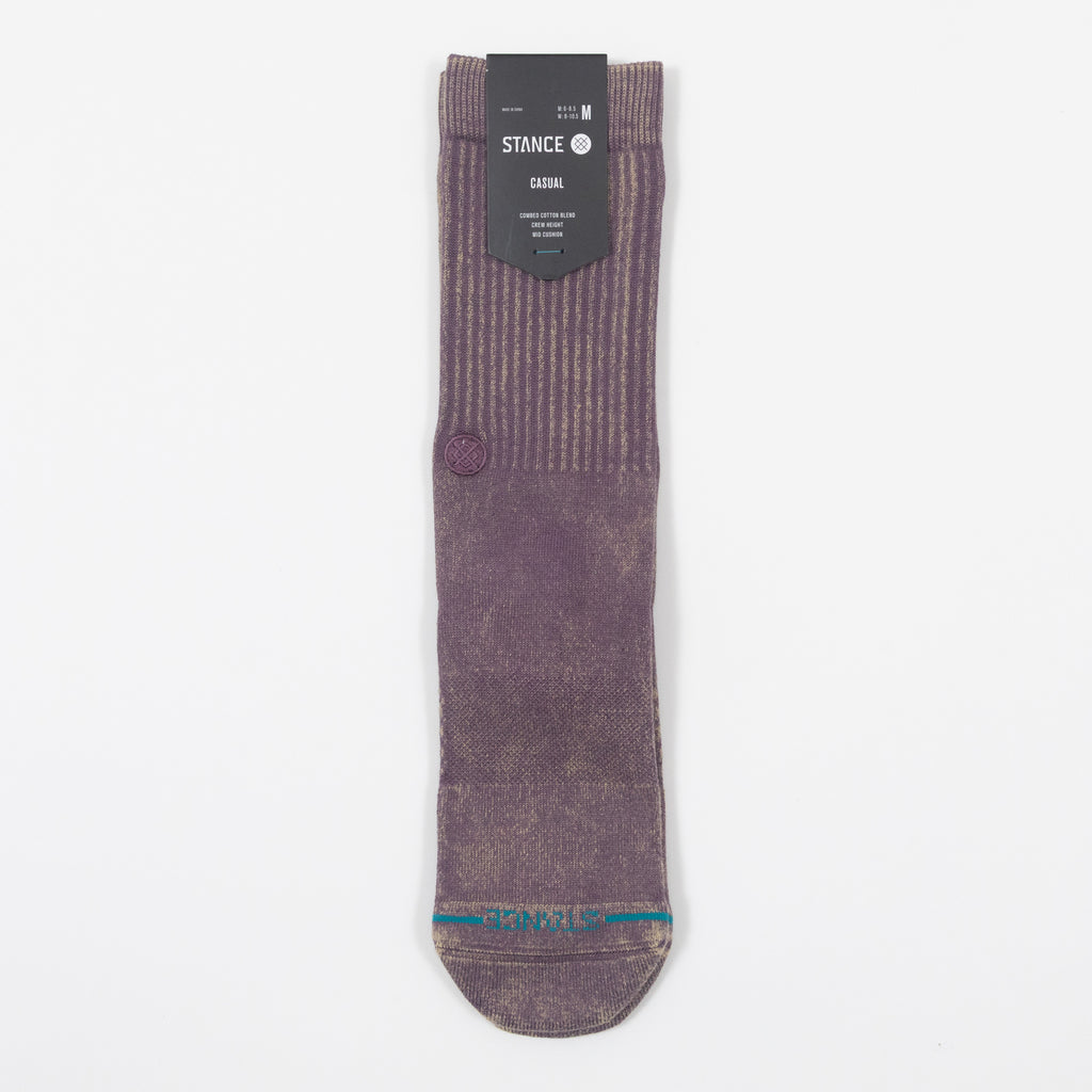 STANCE Icon Dyed Crew Socks in PLUM