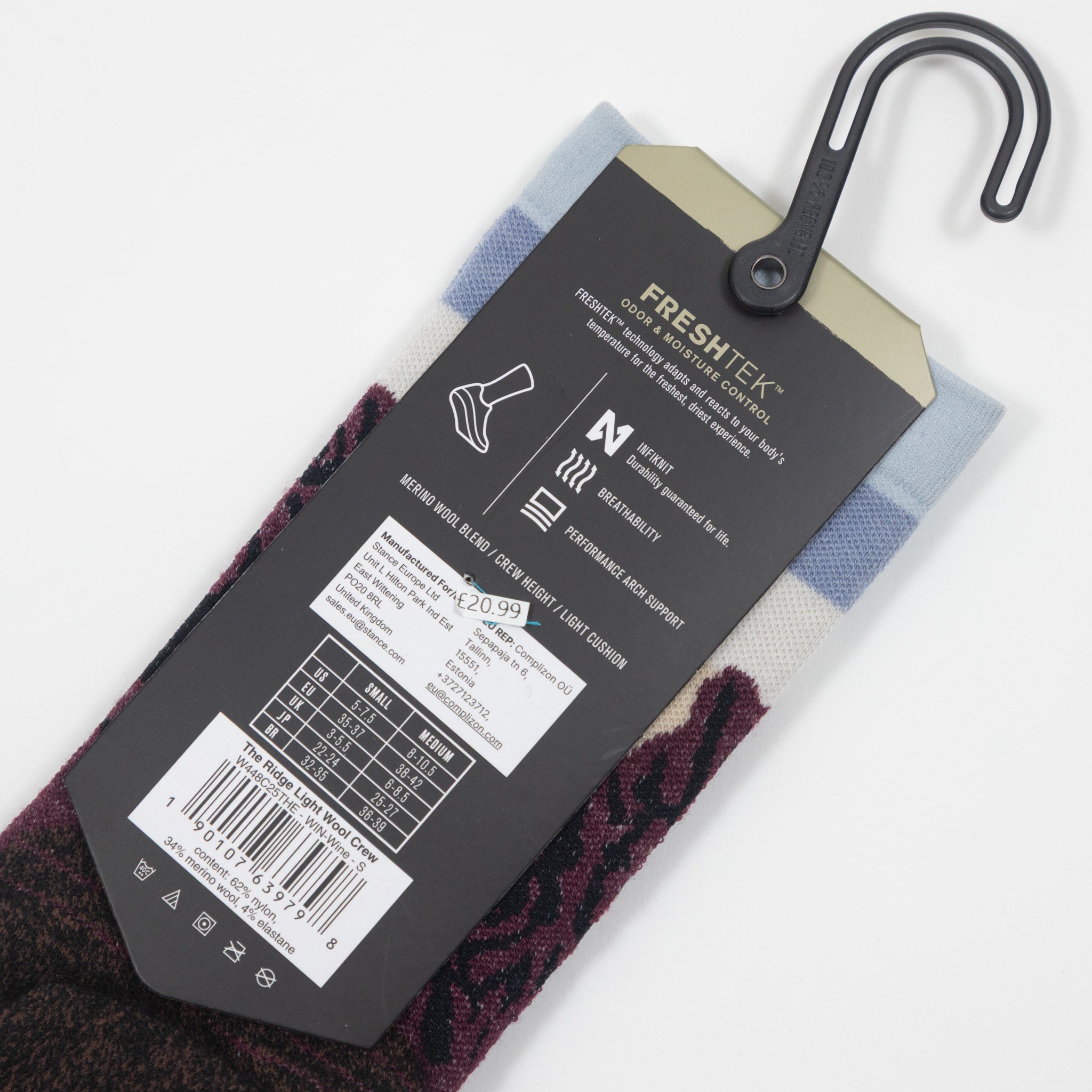 STANCE Ridge Light Wool Crew Socks in WINE
