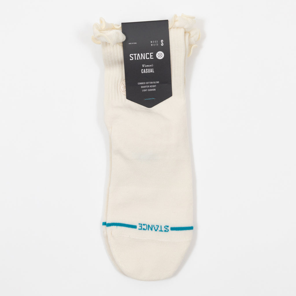 Womens STANCE Ruffle Icon Quarter Socks in IVORY