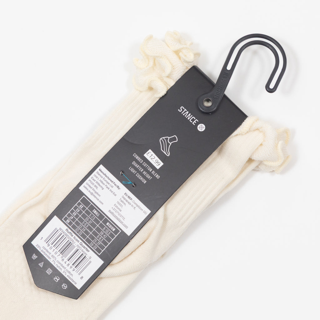 Womens STANCE Ruffle Icon Quarter Socks in IVORY