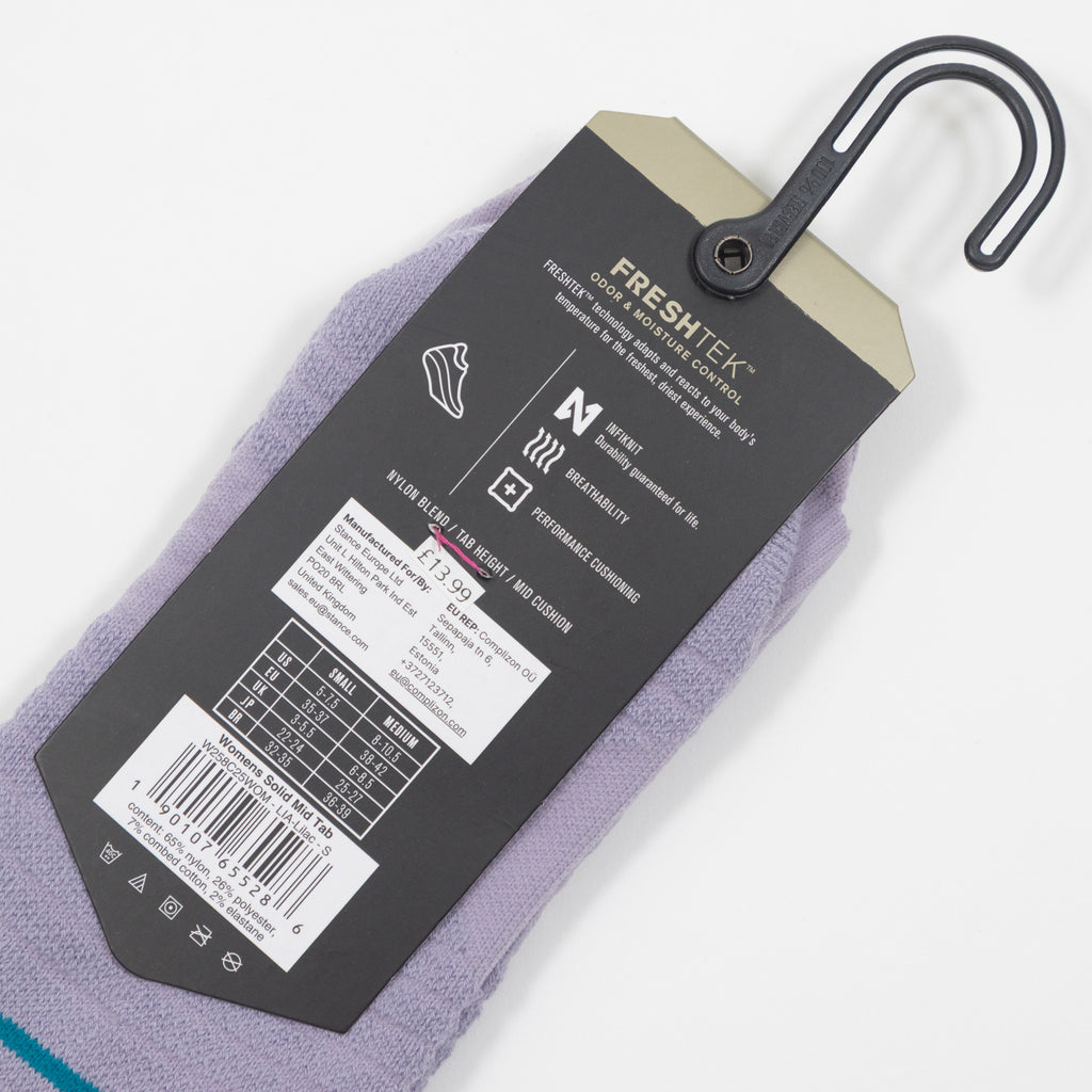 STANCE Womens Solid Mid Tab Socks in LILAC